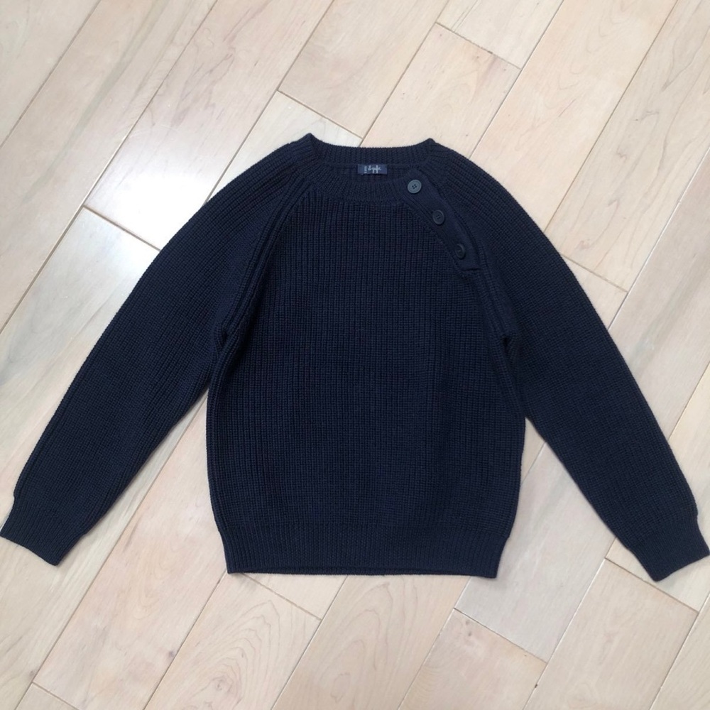 Il Gufo boys soft knit merino wool made in Italy Navy Crewneck Sweater